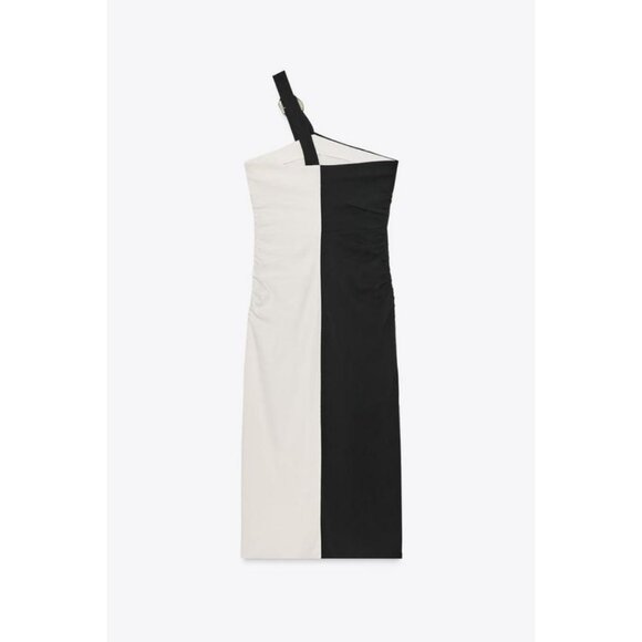 ZARA KNOT DETAIL MIDI DRESS - Picture 6 of 7